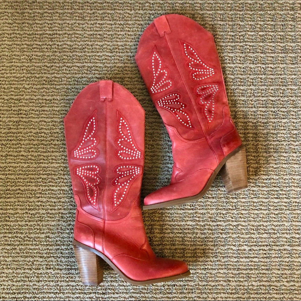 Red cowboy boots